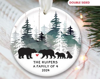 Family Ornament Personalized Family Christmas Ornament Family of 4 Bear Ornament Family of 4 Ornament Family of Four Gift For Family OR318