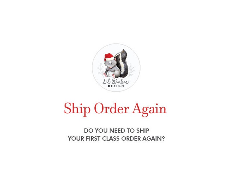 Re-mail an order to a new shipping address, by First Class Mail, due to return of order or customer error on shipping address domestic image 1