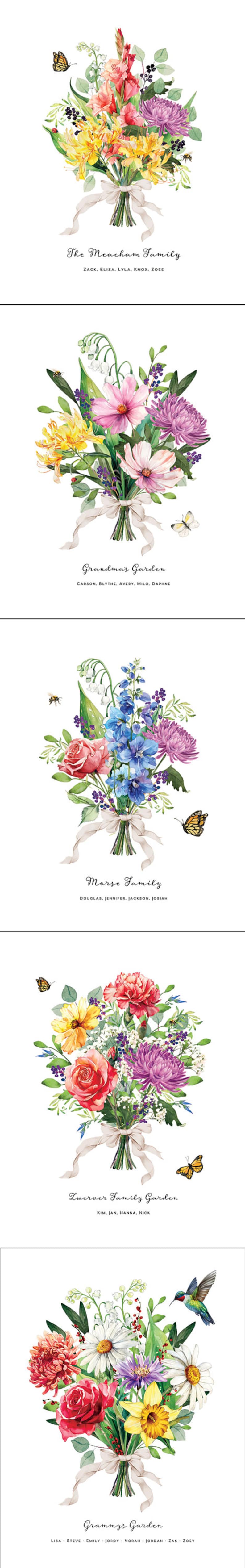 Grandma Garden Birth Flower Print Family Portrait Alternative Botanical Family Art Sentimental Home Decor Our Family Garden Print Family Keepsake Colorful Floral Illustration Personalized Text Art Mother Day Gift Custom Floral Print Family Name Wall Decor Watercolor Bouquet Birth Month Flowers Family Tree  Grandparents Gift Housewarming Present Wedding Gift Customizable Wall Art Custom Floral Print Family Name Wall Decor Watercolor Bouquet Mother Day Gift Family Art Our Family Garden