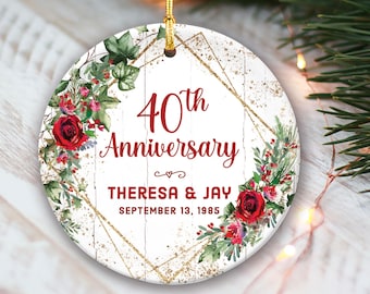 40th Anniversary Ornament 40th Anniversary Gift for Parents 40th Wedding Anniversary Ornament 40th Wedding Anniversary Gift for Him OR078