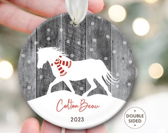 Personalized Horse Ornament Equestrian Ornament Custom Horse Christmas Ornament Personalized Horse Gift Equine by LilStinkerDesign OR993
