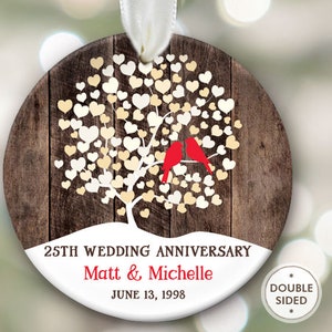 40th Anniversary Gift for Parents Anniversary Ornament 40th Anniversary Gifts for 40th Wedding Anniversary Gift for Couples fake wood OR857 25th Anniversary