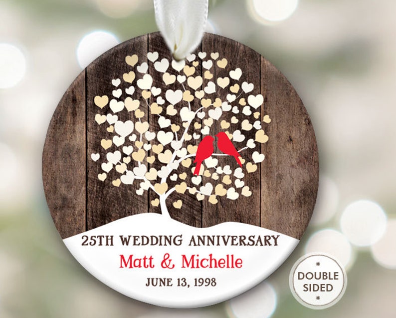 40th Anniversary Gift for Parents Anniversary Ornament 40th Anniversary Gifts for 40th Wedding Anniversary Gift for Couples fake wood OR857 25th Anniversary