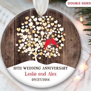Anniversary Ornament 50th Wedding Anniversary Gift for Parents Lovebird Anniversary Christmas Ornament for 40th 25th 10th 60th 5th 1st OR857