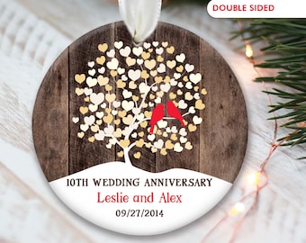 Anniversary Ornament 50th Wedding Anniversary Gift for Parents Lovebird Anniversary Christmas Ornament for 40th 25th 10th 60th 5th 1st OR857