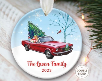 1966 Convertible Car Ornament Red Vintage Car Christmas Ornament Classic Car Gift Antique Car Lover Personalized ornament for Grandpa OR834