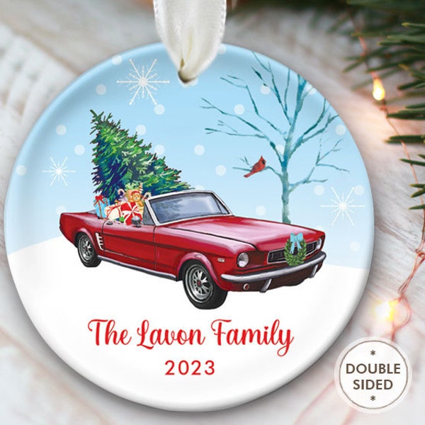 1966 Convertible Car Ornament Red Vintage Car Christmas Ornament Classic Car Gift Antique Car Lover Personalized ornament for Grandpa OR834