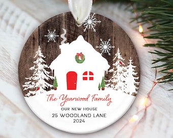 Our First Home Ornament Our New Home Personalized Christmas Ornament Housewarming Gift Our First House rustic "wood" New Home Gift OR971