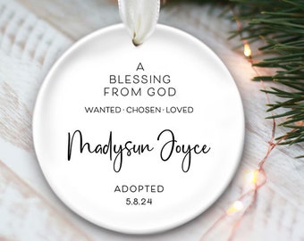 Adoption Day Gift for Boy Adoption Gift for Girl Adoption Ornament Personalized Gift for New Parents Adoption Keepsake Gotcha Day Gift OR538