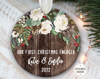 First Christmas Married Ornament First Year Married Ornament First Married Christmas Ornament Rustic First Christmas Engaged Ornament OR797