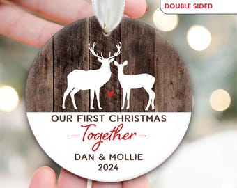 Our First Christmas Together Ornament First Christmas Couple Ornament for Couple Gift Deer Ornament Christmas Together Girlfriend Gift OR497
