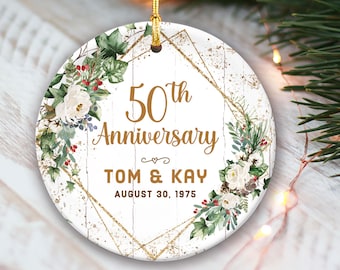 50th Anniversary Ornament 50th Anniversary Gift for Parents 50th Wedding Anniversary Gift for Golden Anniversary Christmas Ornament OR079