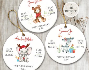 Birth Stat Ornament for Baby Girl Christmas Ornament Baby Boy Keepsake Personalized Baby First Christmas Ornament Custom baby stats Ornament