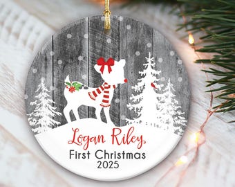 Deer Babys First Christmas Ornament 2025 Baby Girl Ornament Deer Ornament Lil Stinker Design Baby Boy Gift for Baby Ornament Keepsake OR976