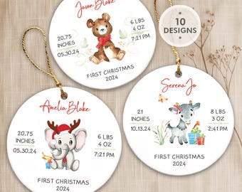 Birth Stat Ornament for Baby Girl Christmas Ornament Baby Boy Keepsake Personalized Baby First Christmas Ornament Custom baby stats Ornament