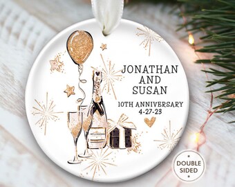 Wedding Anniversary Ornament Personalized Anniversary Christmas Ornament Anniversary Gift 50th Anniversary 10th 15th 25th 35 40th 50th OR464