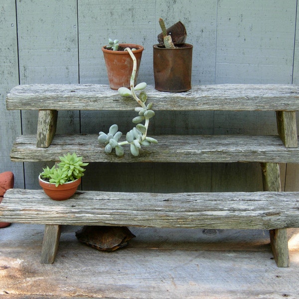 Reclaimed Driftwood Plant Stands - Handcrafted Wooden Tables - Weathered and Worn