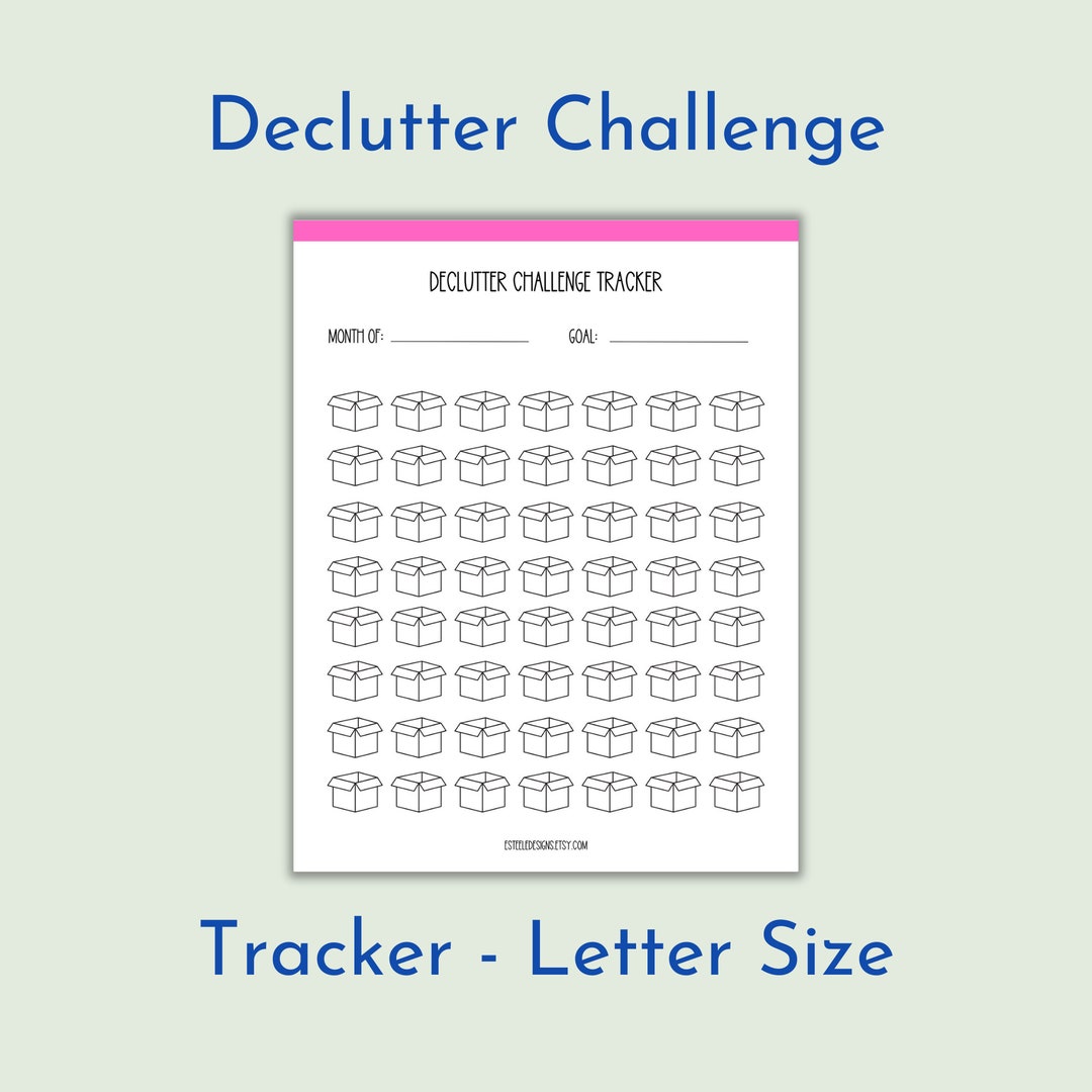 Declutter Challenge Tracker PRINTABLE With Instructions - Etsy