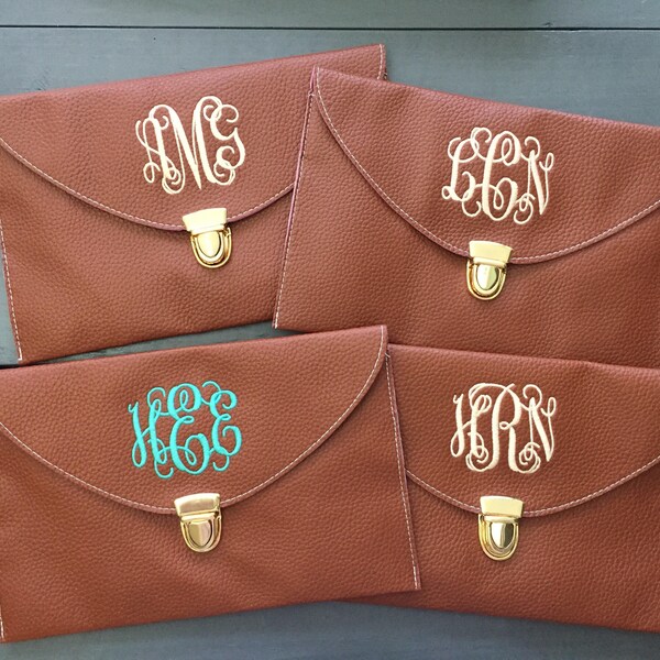 Monogrammed Clutch with Chain
