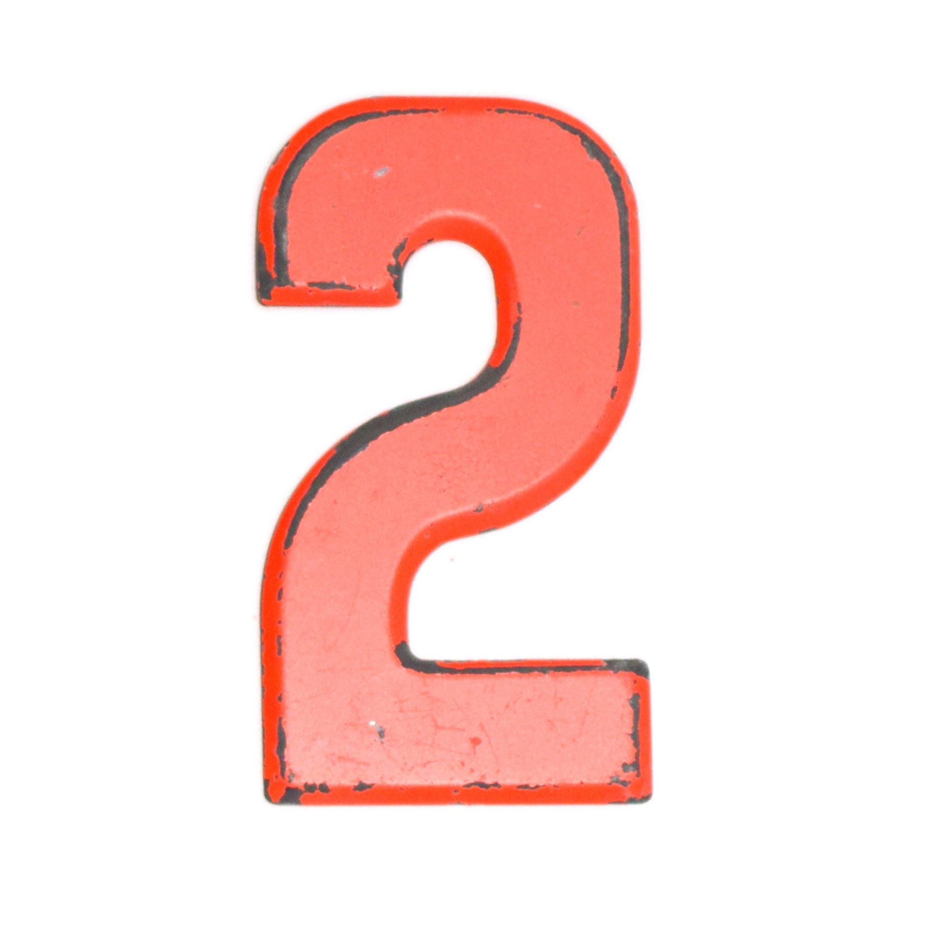 7 1/2 Vintage Metal Number 2 Red Orange Marquee - Etsy