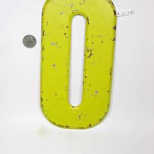 10&quot; Vintage Metal Number 0 Letter 0 Rustic Yellow - Marquee Signage Sign - Wedding Birthday Kid&#39;s Party Decor Sports House Address Outdoor