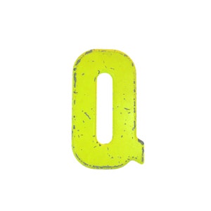 7 1/2&quot; Rustic Vintage Metal Letter Q - Marquee Signage - Letter Sign - Monogram Initial - Yellow Letter