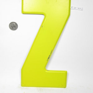 10 Vintage Metal Letter Z Marquee Signage Letter Sign Monogram Initial Yellow Letter image 3