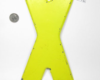 10" Vintage Metal Letter X - Marquee Signage - Letter Sign - Monogram Initial - Yellow Letter