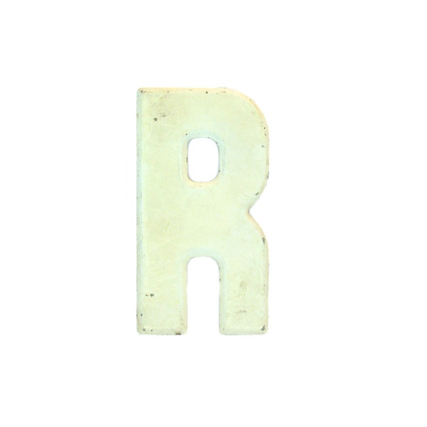 7 1/2" Vintage Metal Letter R - Marquee Signage - Letter Sign - Monogram Initial - White Letter