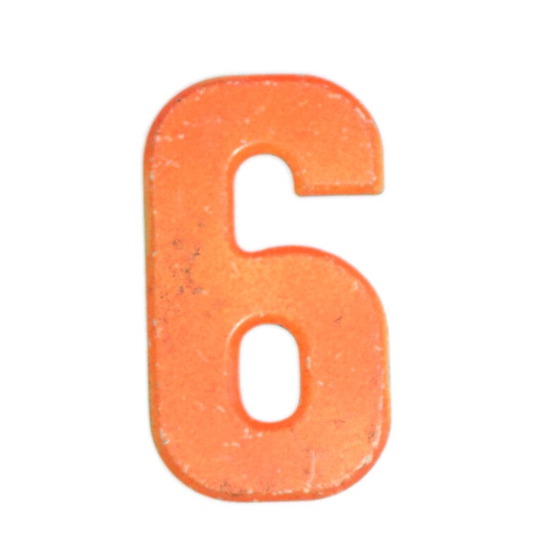 7 1/2 Vintage Metal Number 6 Orange Marquee Signage Number Six Sign Birthday Numbers House Number Outdoor Kid's Party Decor Sports image 2