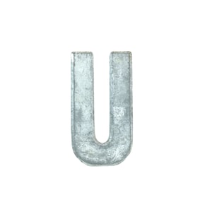 7 1/2 Vintage Metal Letter U Marquee Signage Letter Sign Monogram Initial Silver Letters image 1
