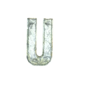 7 1/2 Vintage Metal Letter U Marquee Signage Letter Sign Monogram Initial Silver Letters image 2