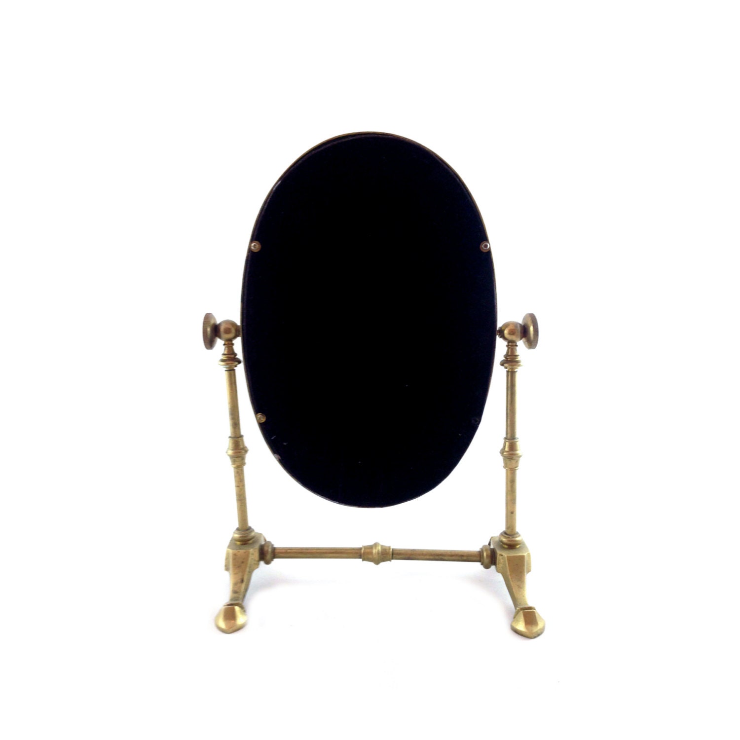 Antique Brass Shaving Mirror Table Top Vanity Gold Dresser Etsy