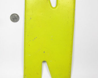 10" Vintage Metal Letter N - Marquee Signage - Letter Sign - Monogram Initial - Yellow Letter
