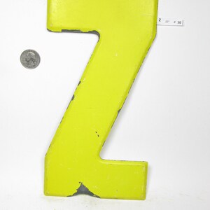 10 Vintage Metal Letter Z Marquee Signage Letter Sign Monogram Initial Yellow Letter image 4