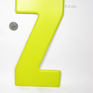 10 Vintage Metal Letter Z Marquee Signage Letter Sign Monogram Initial Yellow Letter image 1