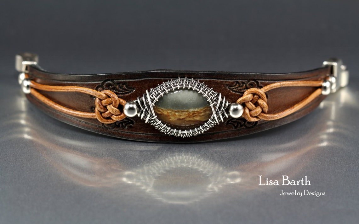 Leather and Woven Wire Bracelet Tutorial Etsy