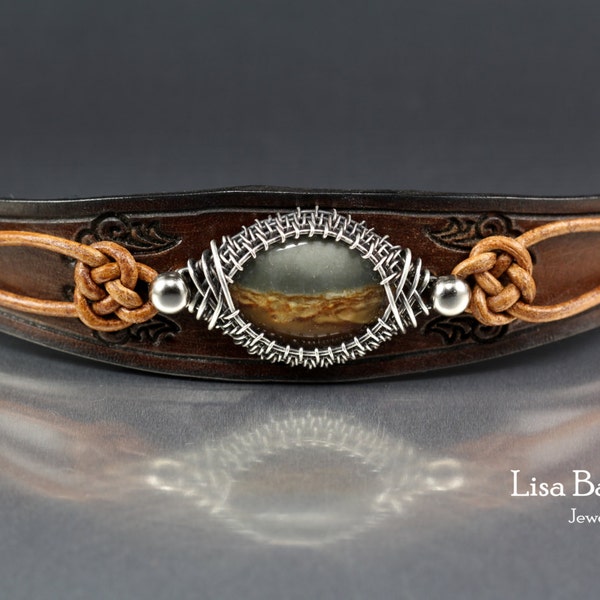 Tutorial de pulsera de cuero y alambre tejido