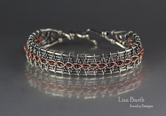 Tigers Eye & Pure Copper Sculpted Wire Weave Bracelet, Gift for Her,  Special Occassion - Etsy