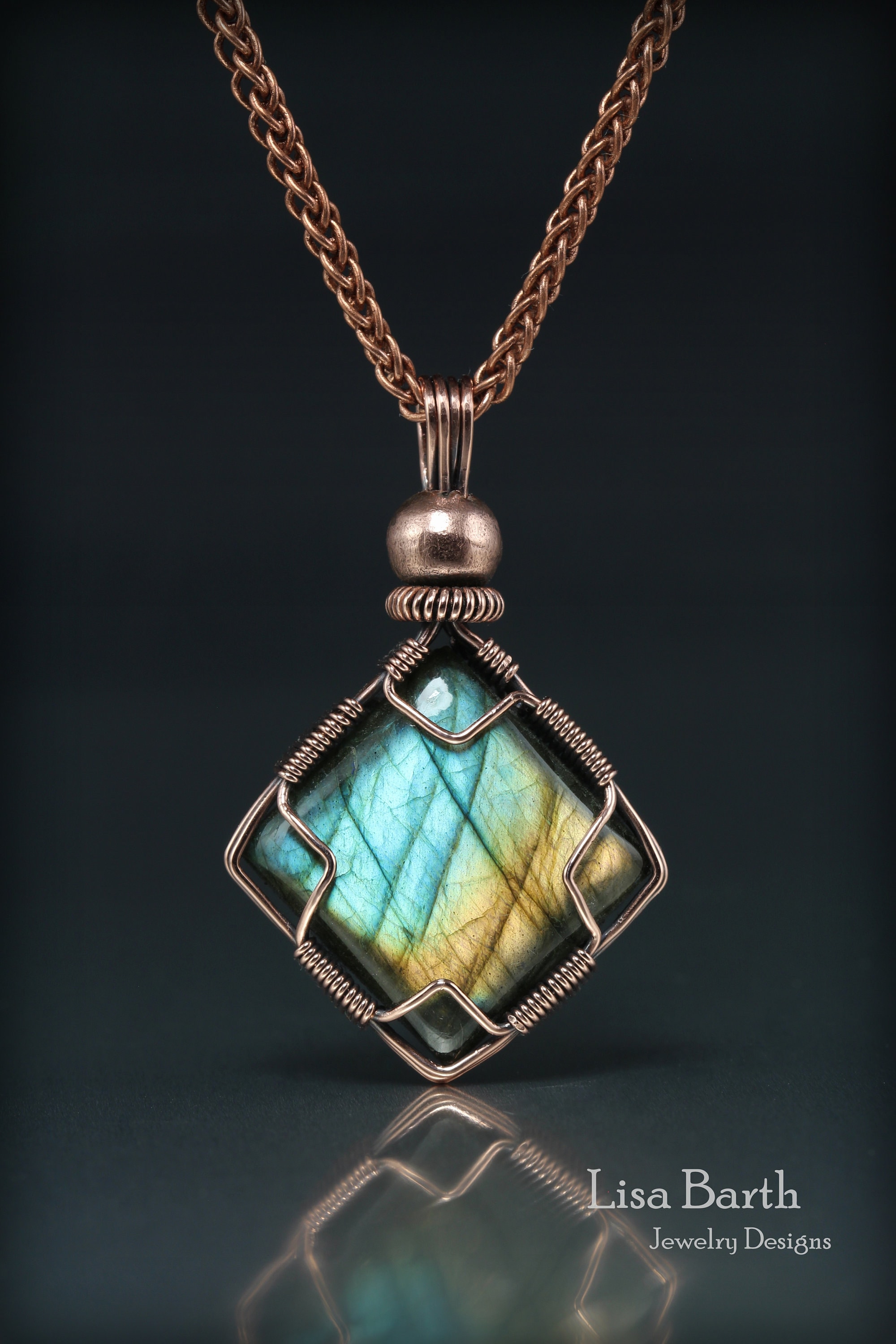 Square wire wrapped pendant sale