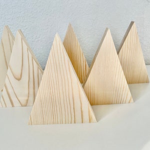 Unfinished Pine Wood Triangles: DIY Craft Shapes, Christmas Tree Decor (Lot of 6)