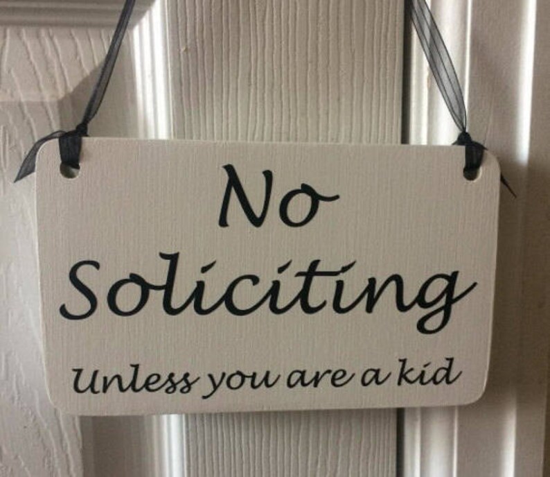 no soliciting sign unless you are a kid hanging wood sign etsy