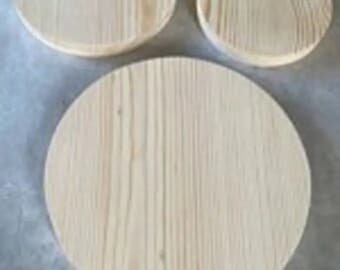 Raw Wood Circles  - 12 Lot of 16 cm or 21 Centimeters - Unfinished Pine Wooden Discs - DIY craft - projects, products and gifts