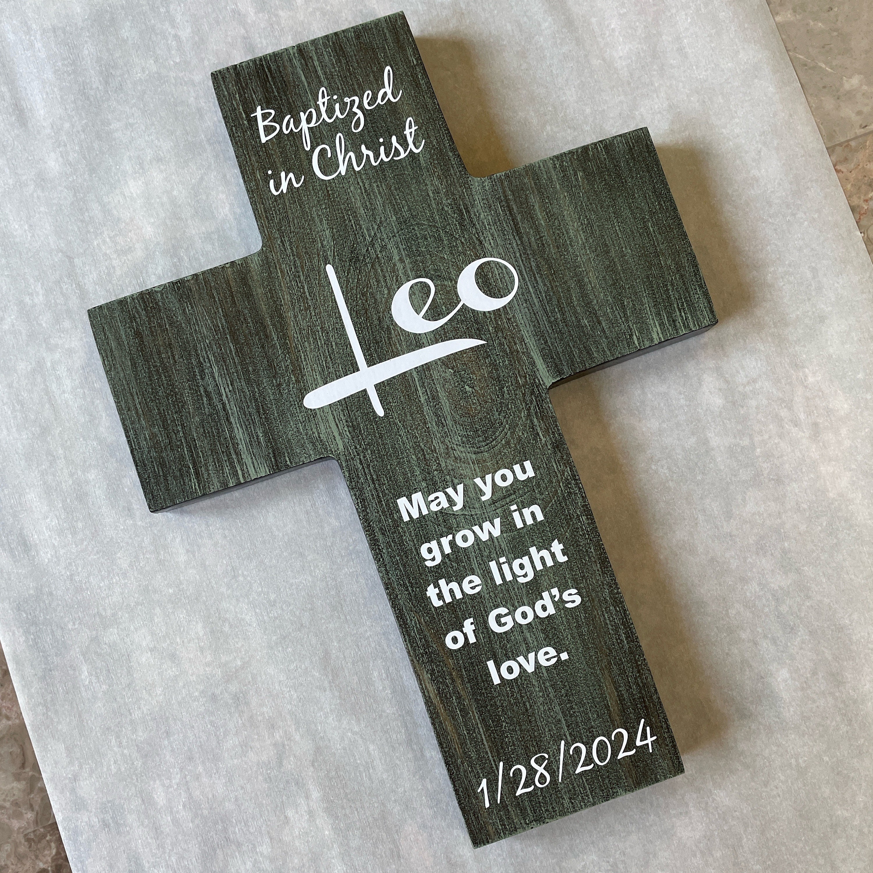 Personalized Wooden Baptism Cross Sign With Kidname, Custom Name Cross, Christening And Baptism Gift For Girls And Boys, First Communion Gift, Custom Nursery Sign