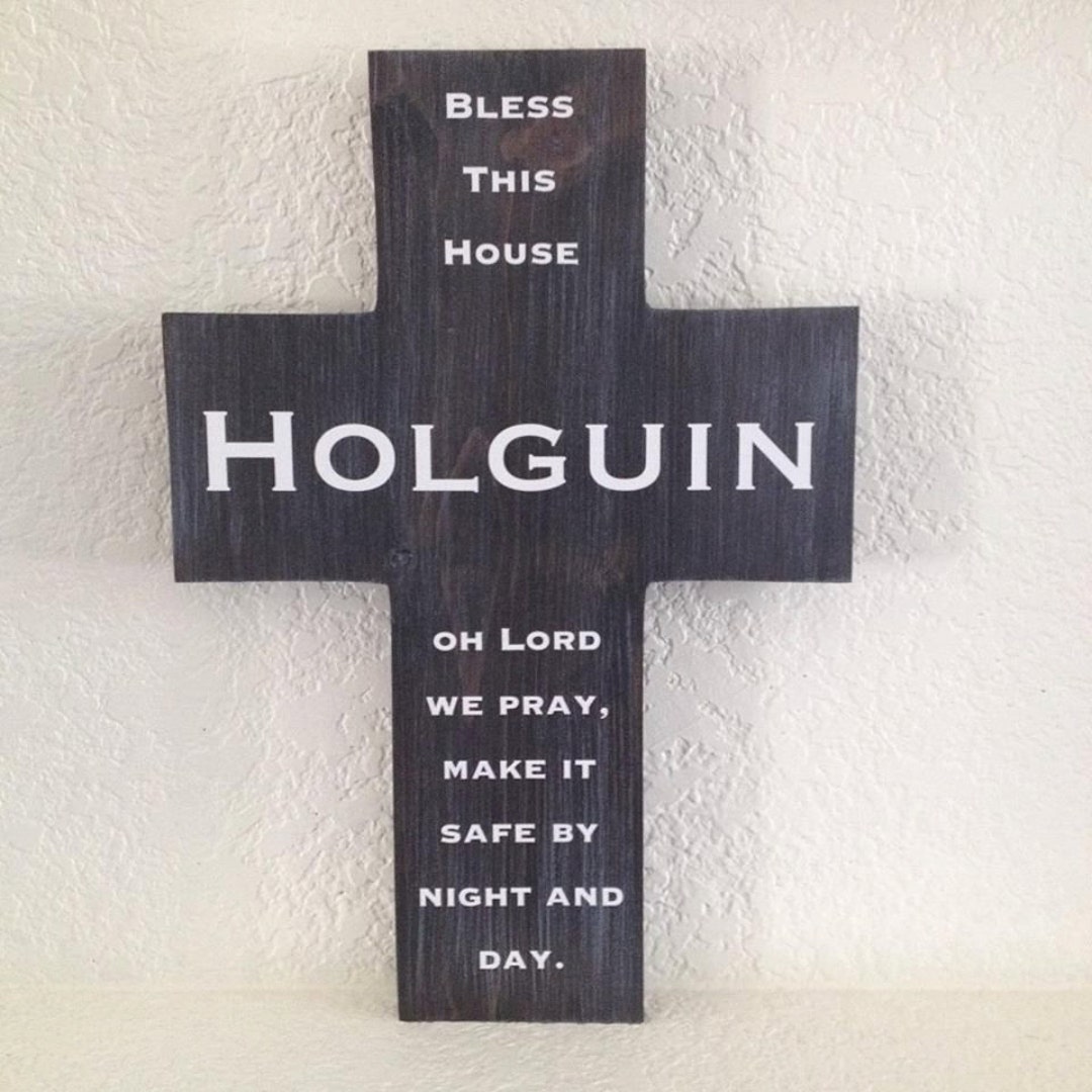 Family Name Personalized Pine Wood Cross With Poem LARGE Etsy