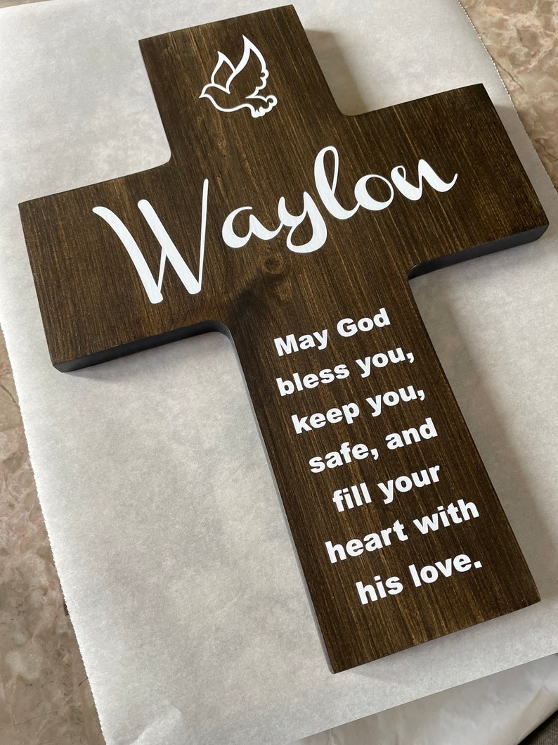 Baptism Cross Wooden Cross Personalized Gift Present May Etsy