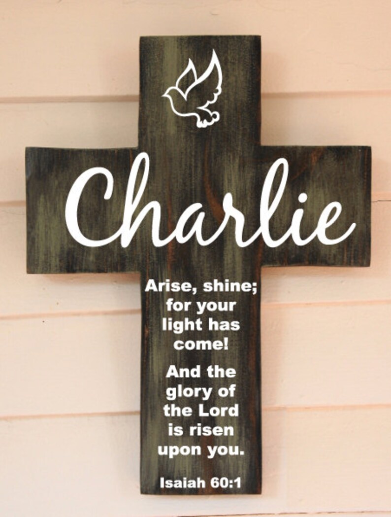 Personalized Christening Cross Gift With Scripture Isaiah for Etsy