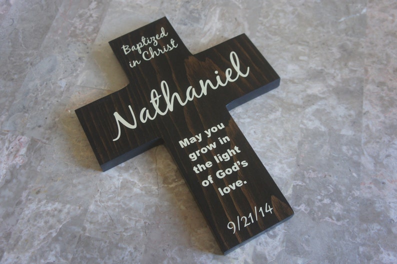 Baptismal cross, Personalized baptism gift with date, Baptized in Christ Cross, boy baptism gift, girl baptism gift, baptism gift boy 