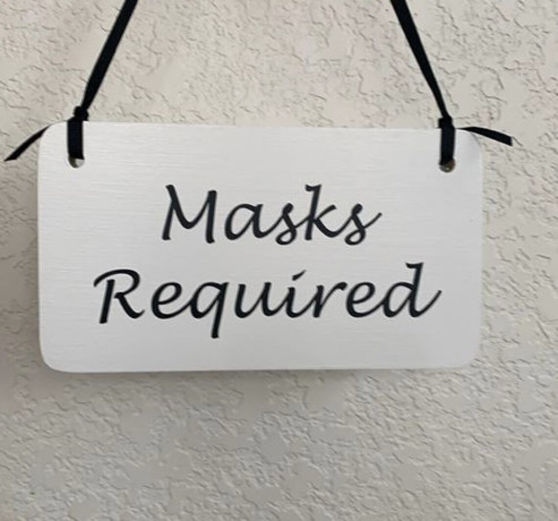 Masks Required Sign or Mask Optional Wood Hanging Signage for Etsy