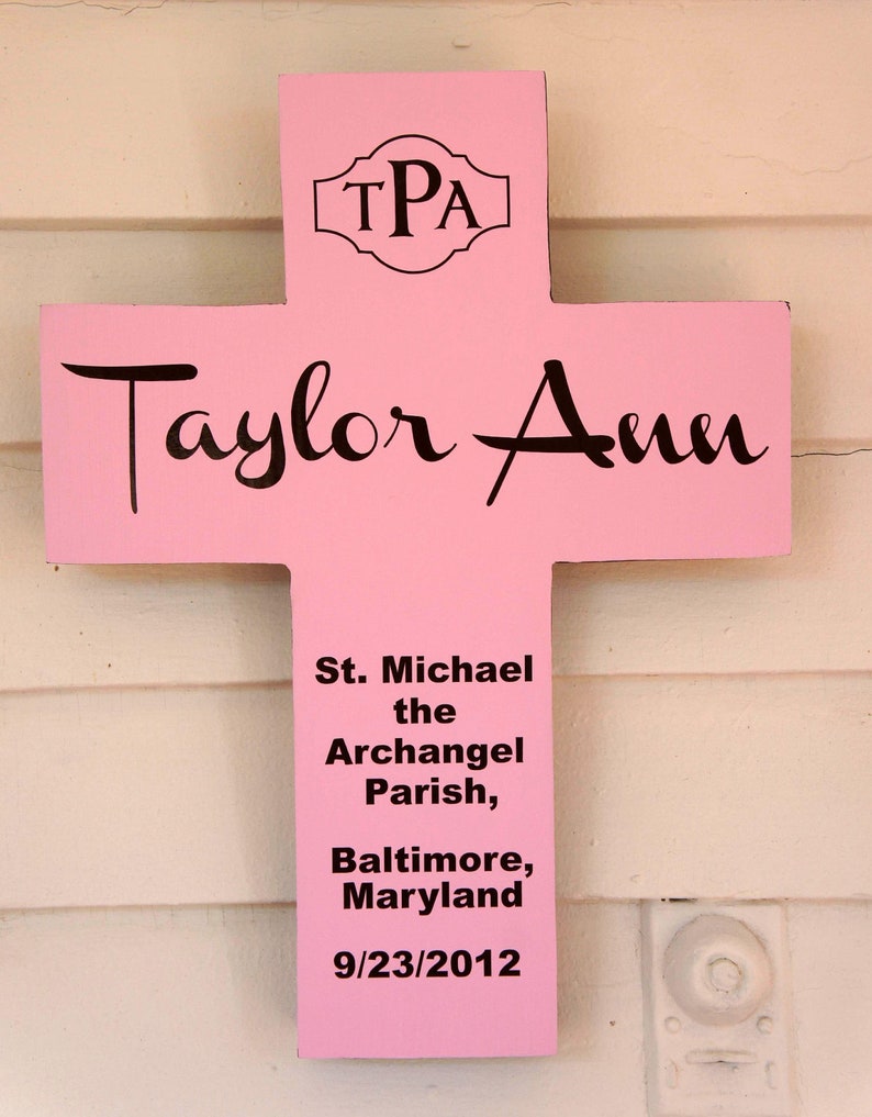 Monogram Cross First Holy Communion Gift Personalized | Etsy